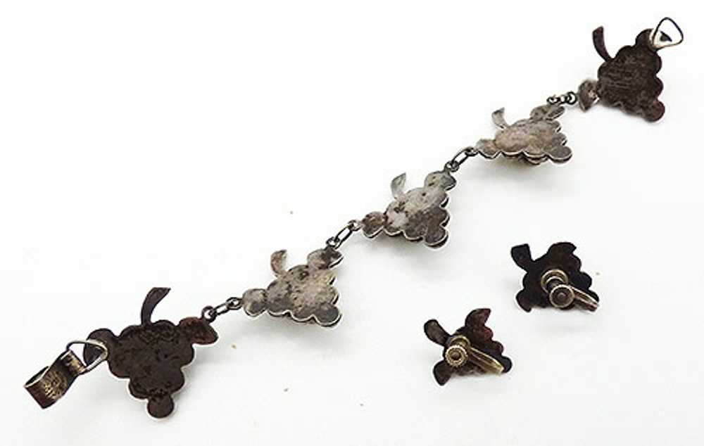 Mexican Sterling Grapes Links Bracelet Set - image 3