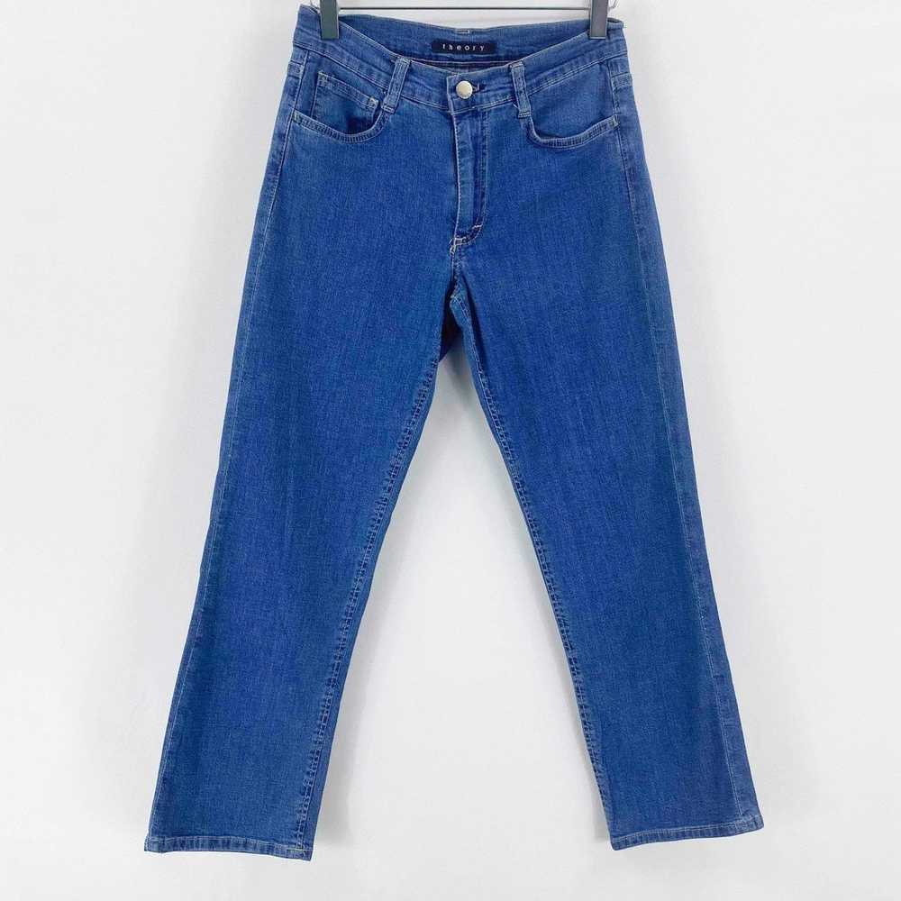 Theory THEORY Blue Medium Wash Bootcut Jeans - image 1