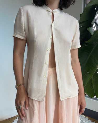 Vintage Silk Mandarin Blouse - image 1