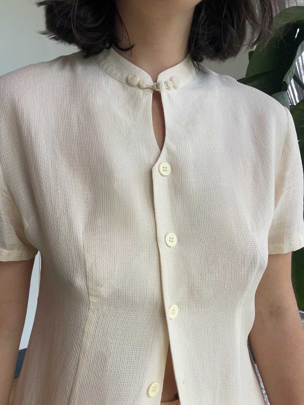 Vintage Silk Mandarin Blouse - image 2