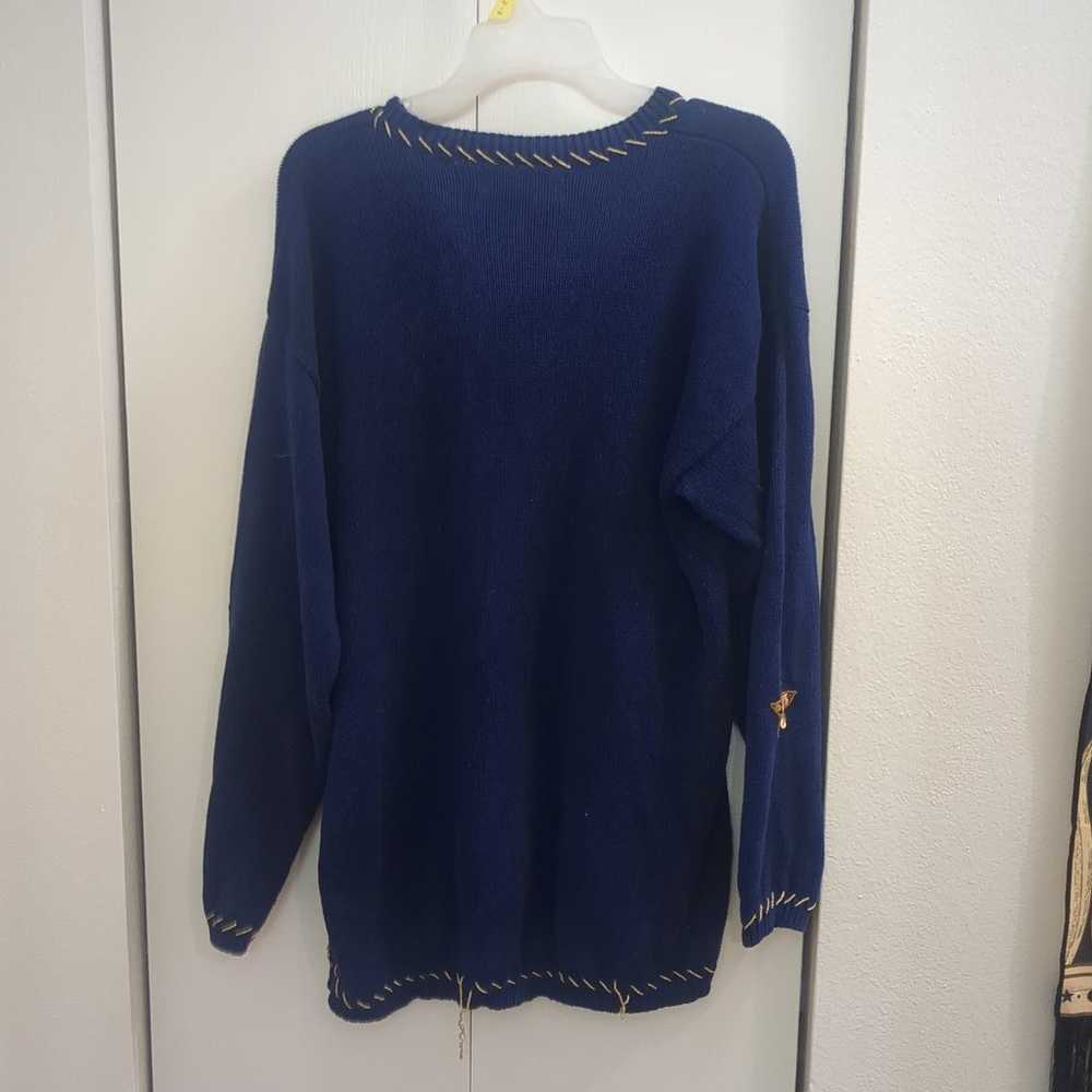 Vintage Karen Scott moon and star sequin pullover… - image 2