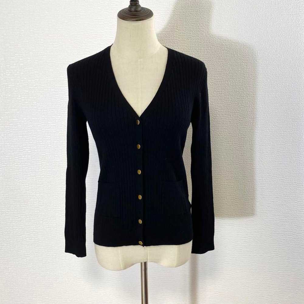 r1750【Inedo】9 Black Cardigan with Gold Buttons Ri… - image 2