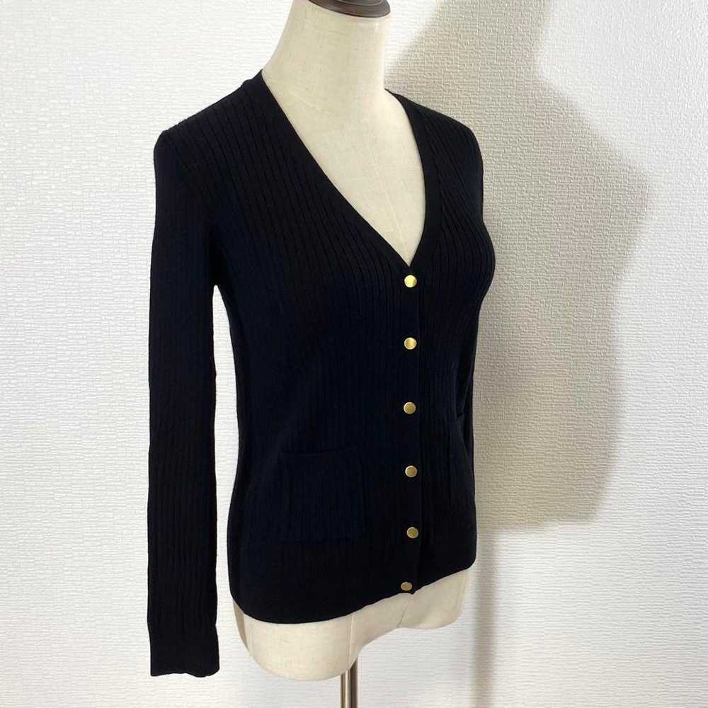 r1750【Inedo】9 Black Cardigan with Gold Buttons Ri… - image 5