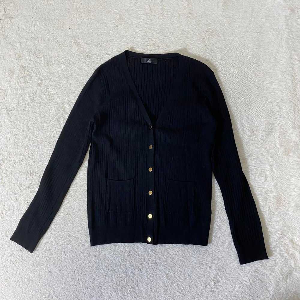 r1750【Inedo】9 Black Cardigan with Gold Buttons Ri… - image 8