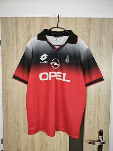ウェア 90s LOTTO FC Milan Football Game Shirt AC MILAN 1995 1996 HOME FOOTBALL SHIRT SOCCER JERSEY LOTTO