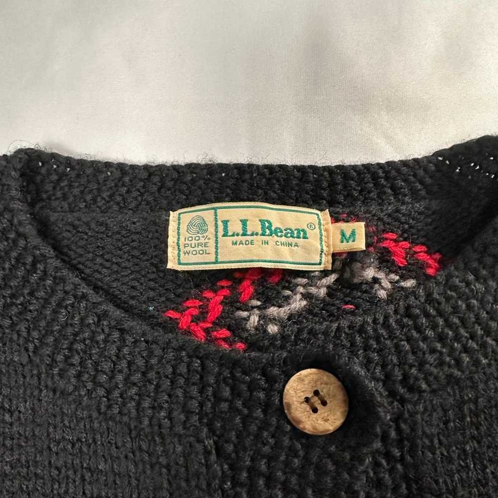 Vintage L.L. Bean Wool Cardigan Sweater Medium - image 3