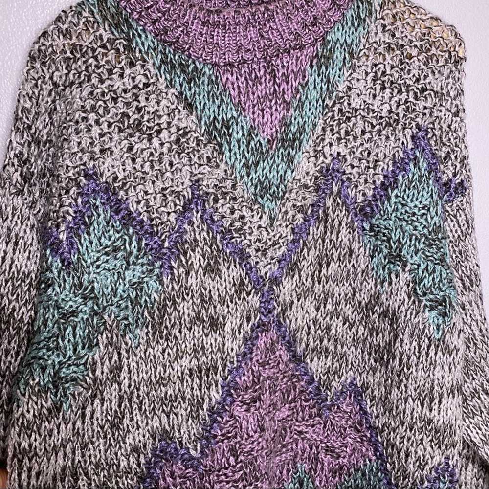 Number Purple and Gray Sweater Large - image 5