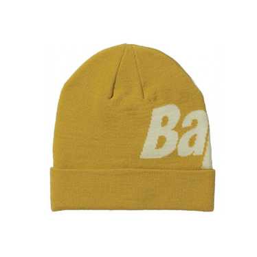 Bape BAPE Knit Spellout Cap (FW21) Yellow - image 1