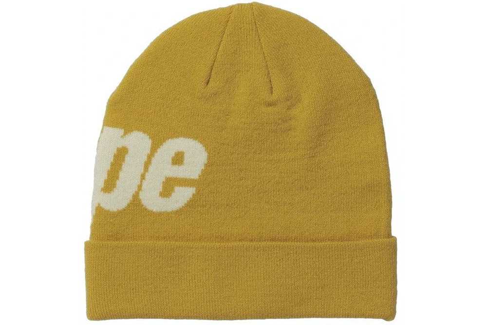 Bape BAPE Knit Spellout Cap (FW21) Yellow - image 3