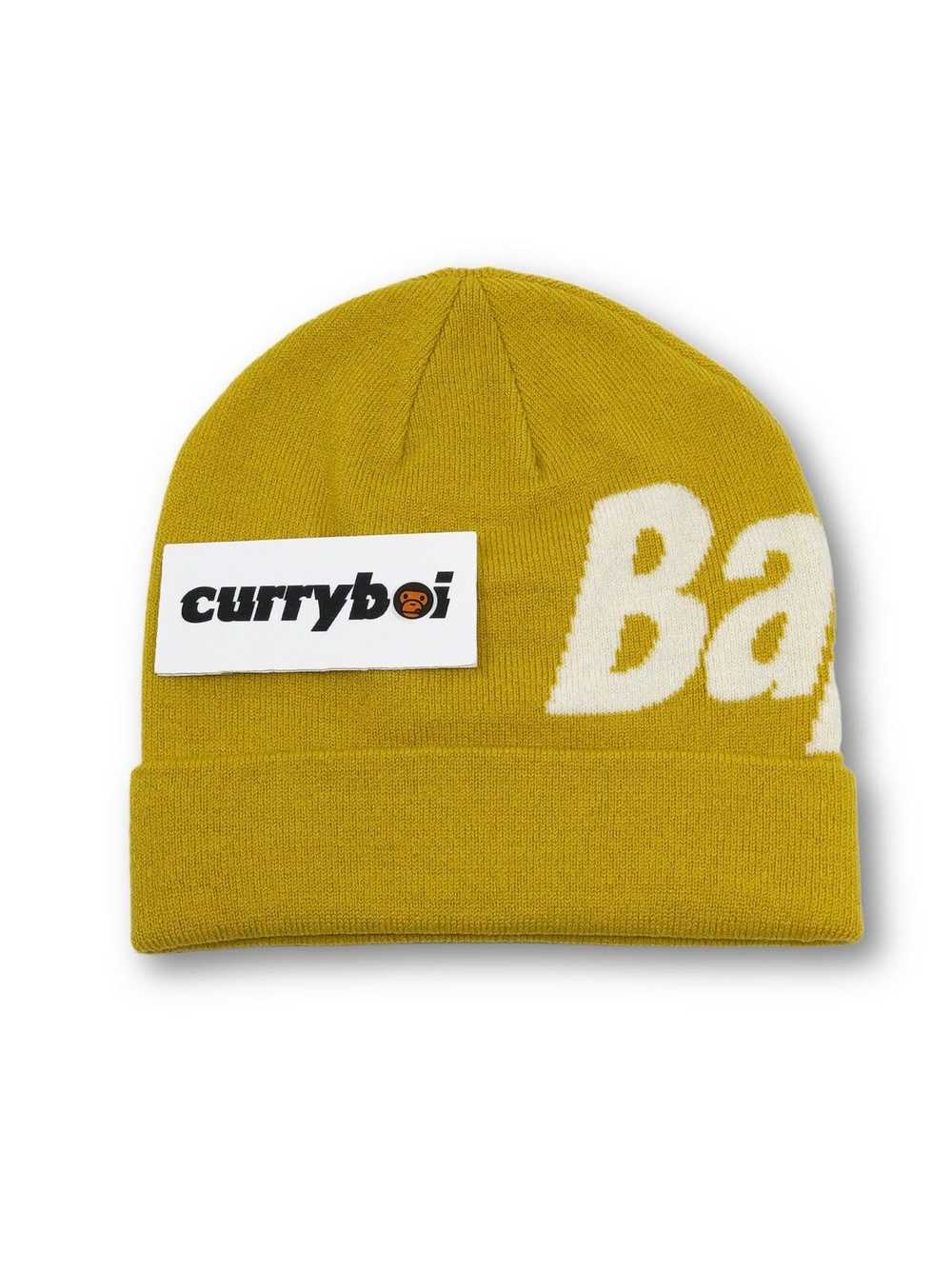 Bape BAPE Knit Spellout Cap (FW21) Yellow - image 4