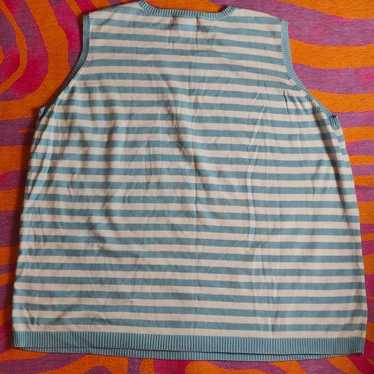 Vintage Baby blue and white stripped "Westbound I… - image 1