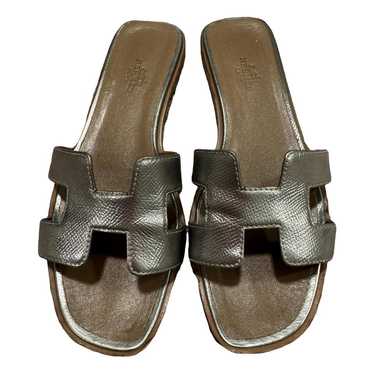 Hermès Oran leather sandal - image 1