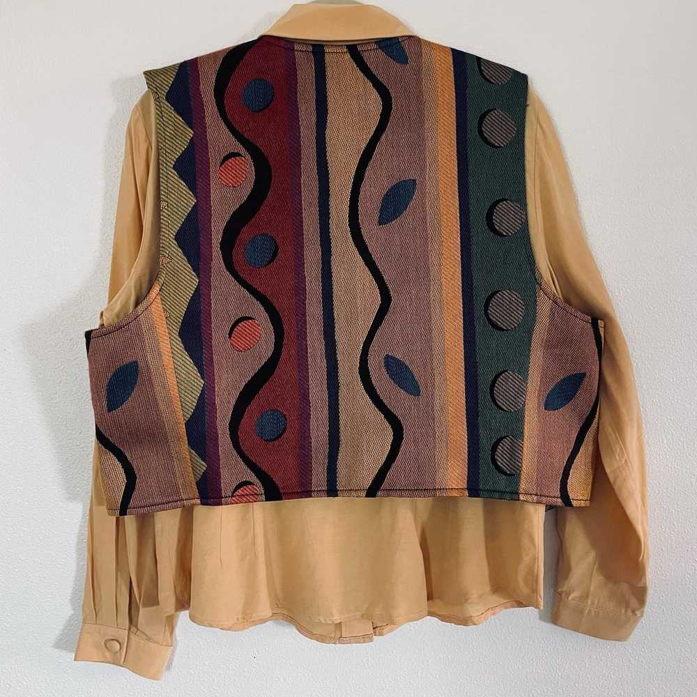 VTG WRAPS Western LS Shirt and Printed Vest- cowg… - image 4