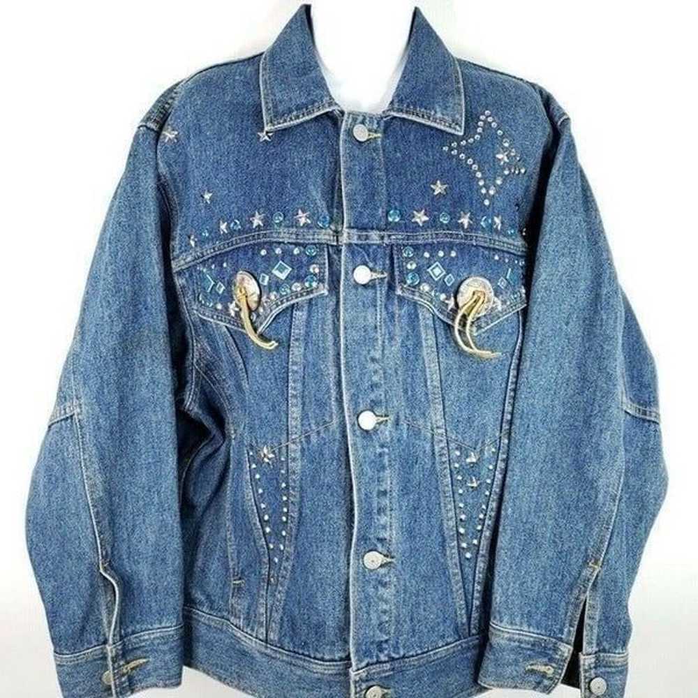 Vintage 80s Freego Blue Denim Western Trucker Jea… - image 4