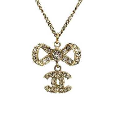 Chanel Chanel Chanel Coco Mark Ribbon Rhinestone … - image 1