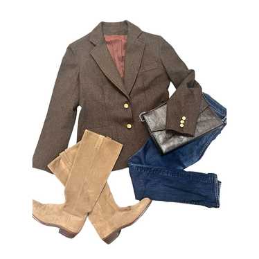 Vintage Tweed Brown Wool Jacket - image 1