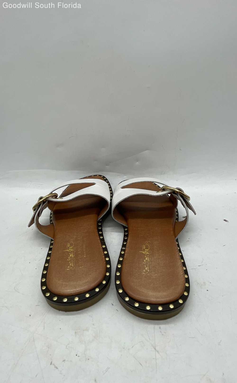 Coach Womens White And Brown Leather Slip-On Flat… - image 3