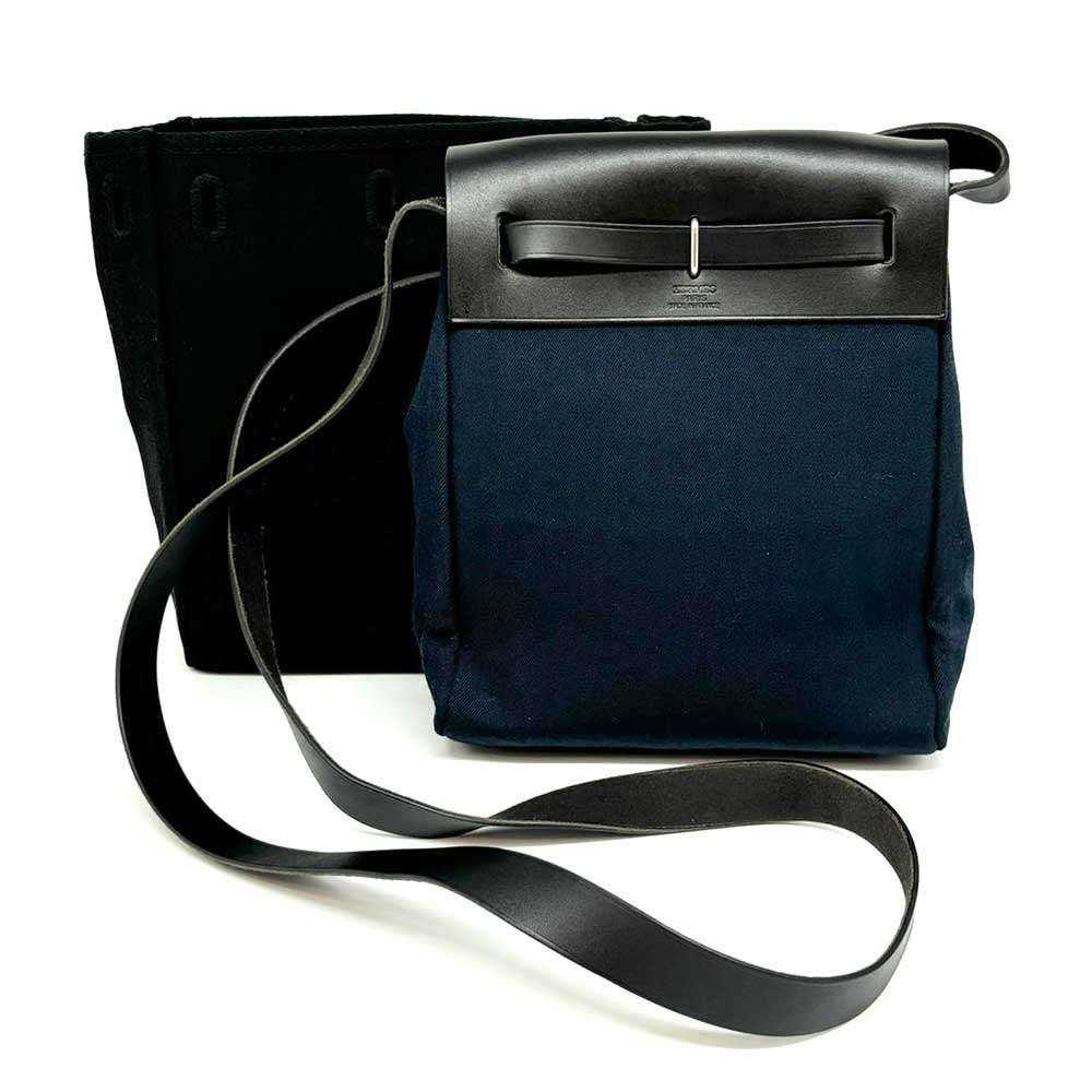 Hermes Hermes Hermes TPM Canvas Shoulder Bag Navy… - image 2