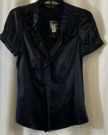 NWT BCBGMAXAZRIA Womens Black Short Sleeve Zipper 