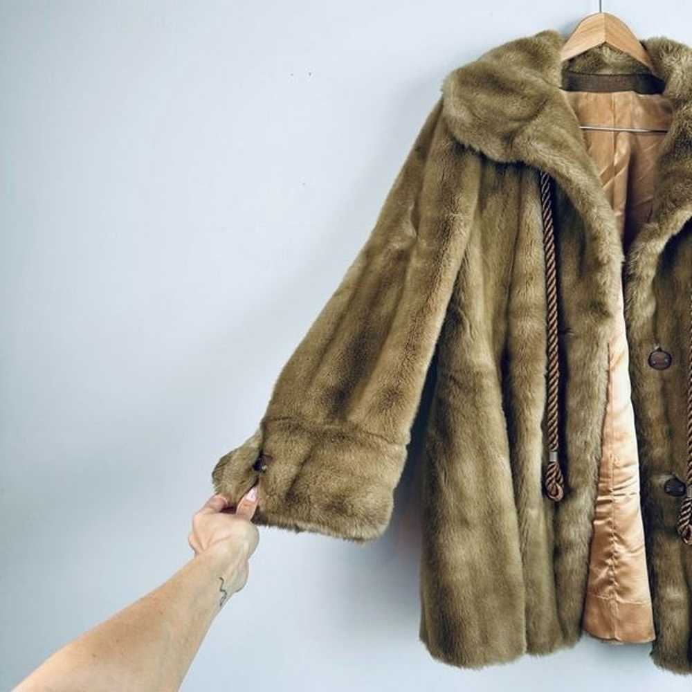 Vintage TISSAVEL FRANCE 1950s 60s Faux Fur Vegan … - image 2