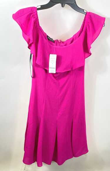 NWT Bebe Womens Pink Ruffle Off Shoulder Flirty S… - image 1