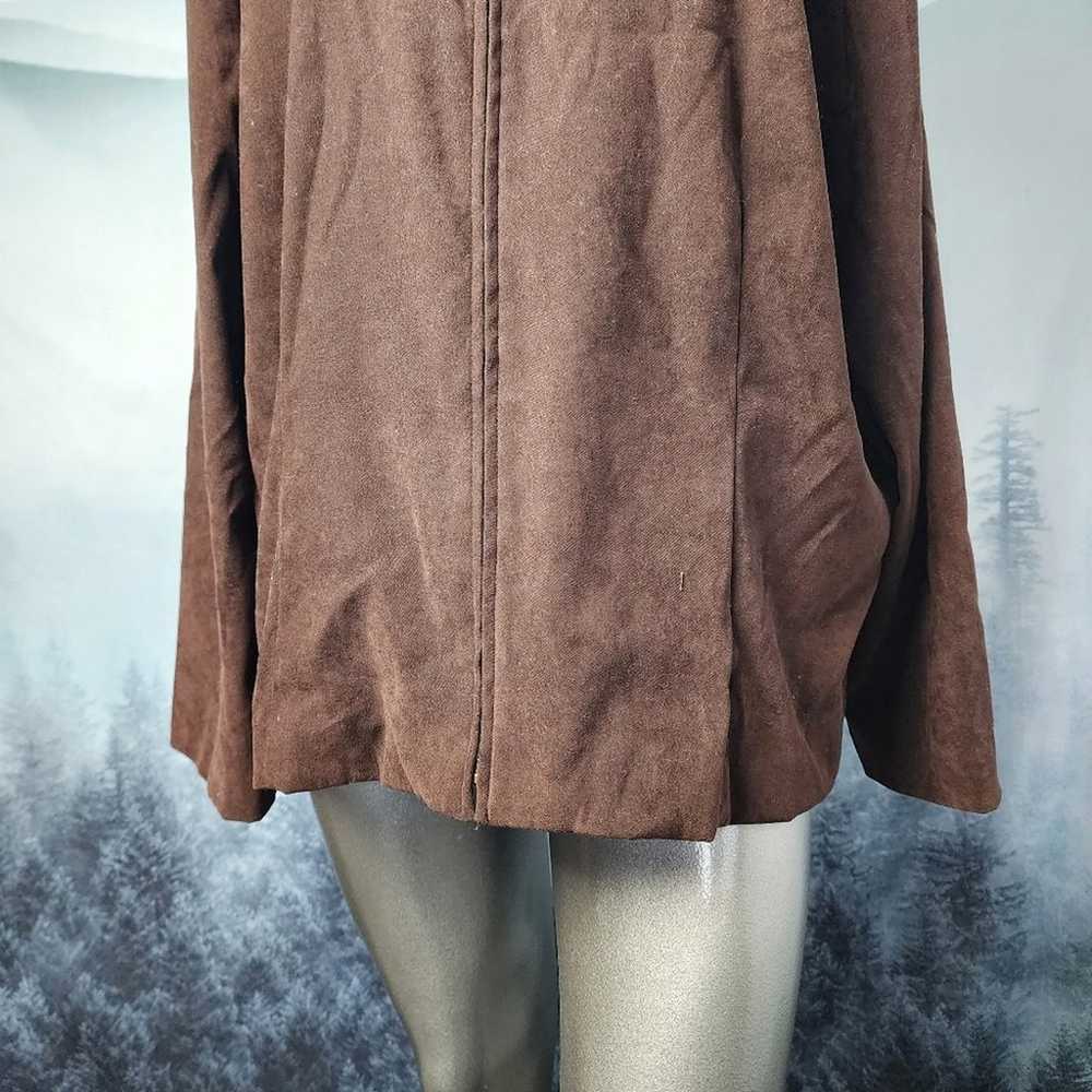 Vintage Briggs New York Faux Suede Full-Zip Brown… - image 5