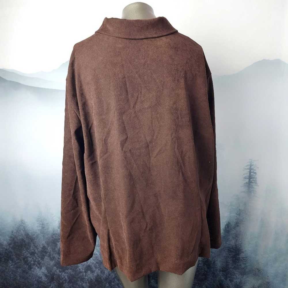 Vintage Briggs New York Faux Suede Full-Zip Brown… - image 7