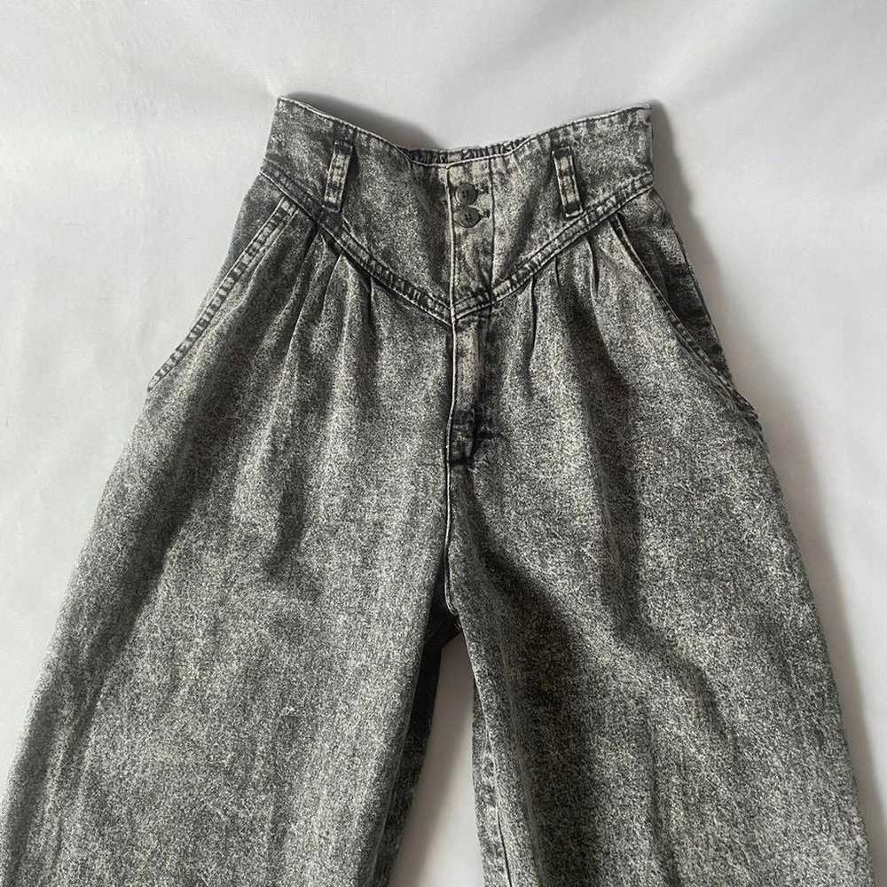 Made in USA vintage black chemical wash denim pan… - image 4