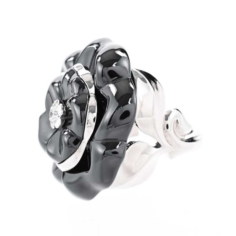 Chanel Camélia white gold ring - image 7