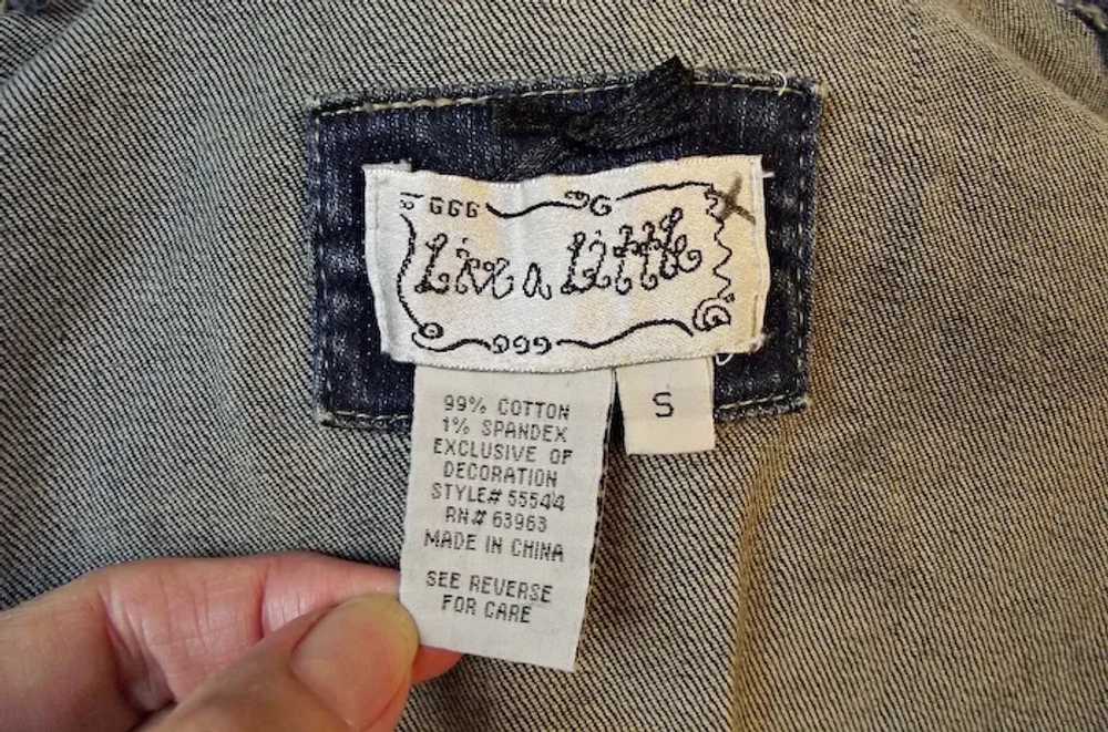 1990s Live A Little Womens Embroidered Long Denim… - image 10