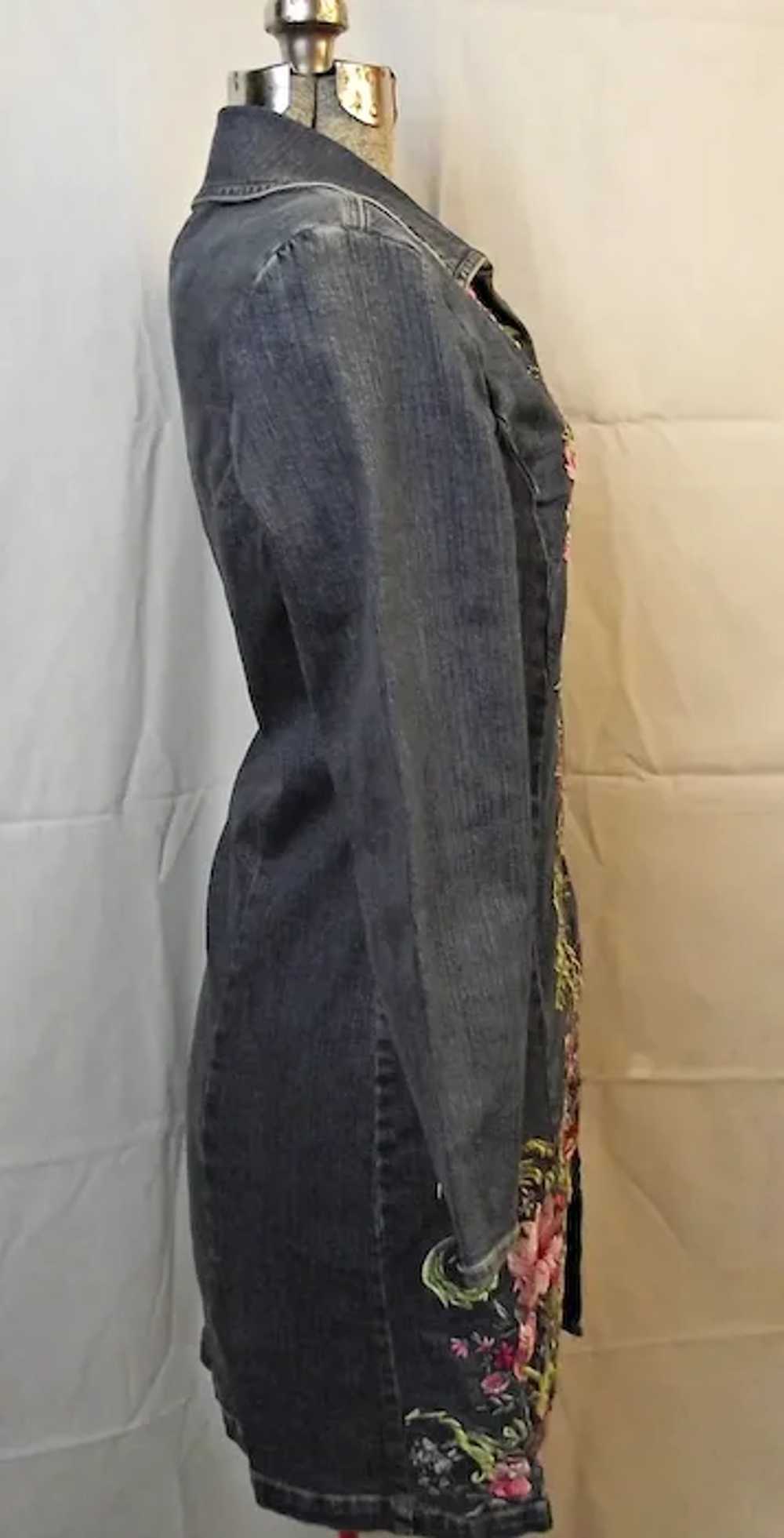 1990s Live A Little Womens Embroidered Long Denim… - image 7