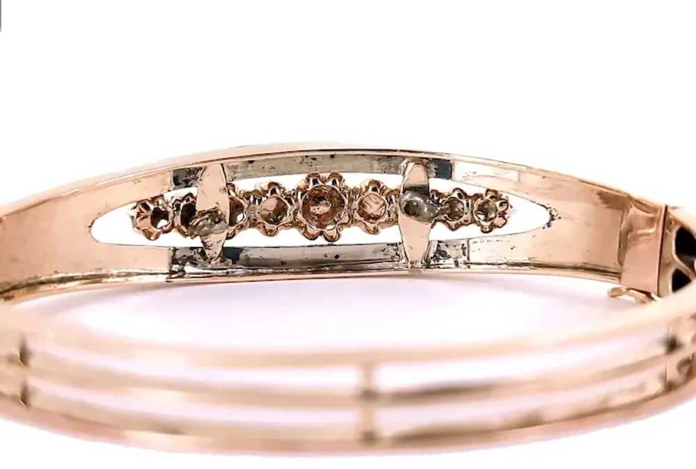 Antique 10k Gold Georgian 3ct Rose Cut Diamond Bl… - image 10