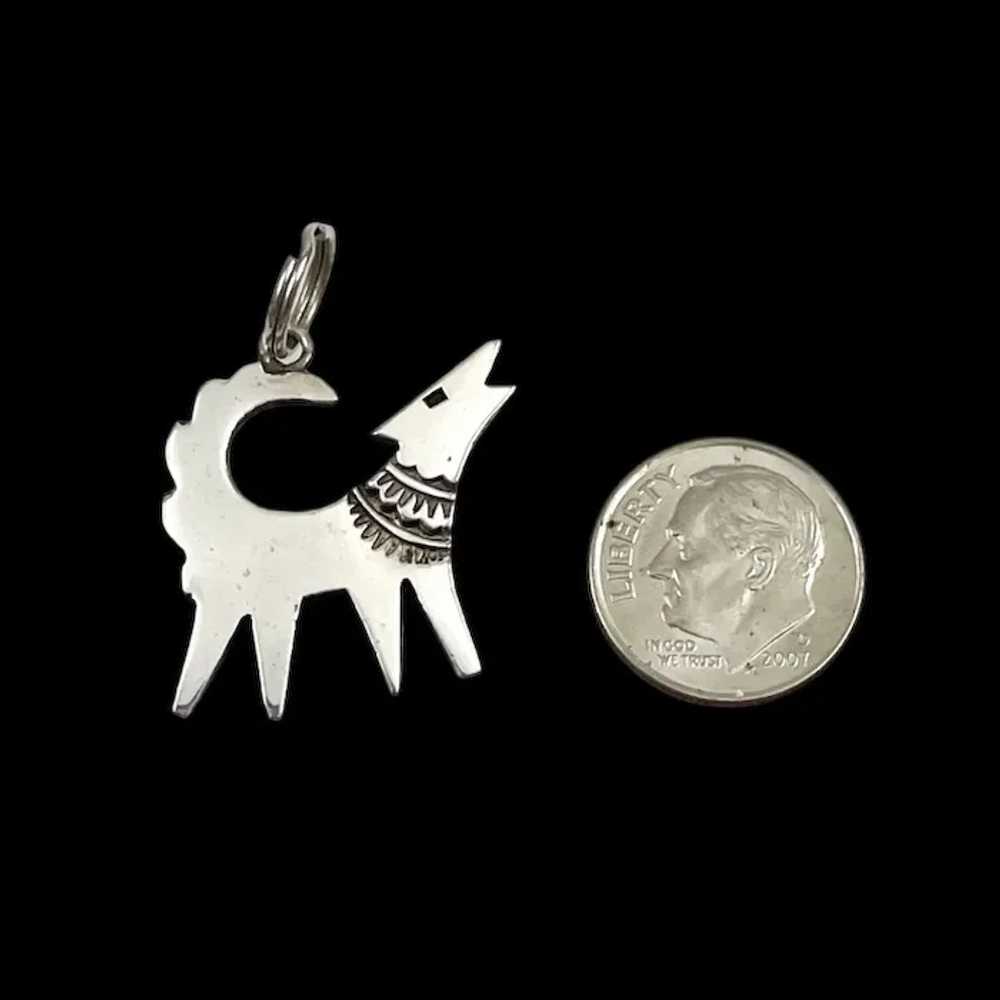 Navajo Sterling Silver Coyote Pendant by George a… - image 3