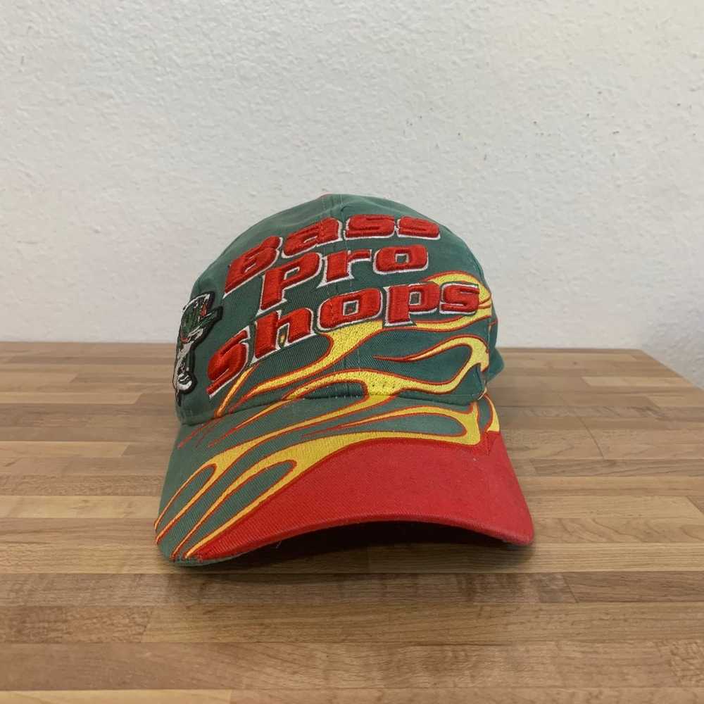 Vintage Bass Pro Shops Flame Hat Adjustable Strap… - image 1