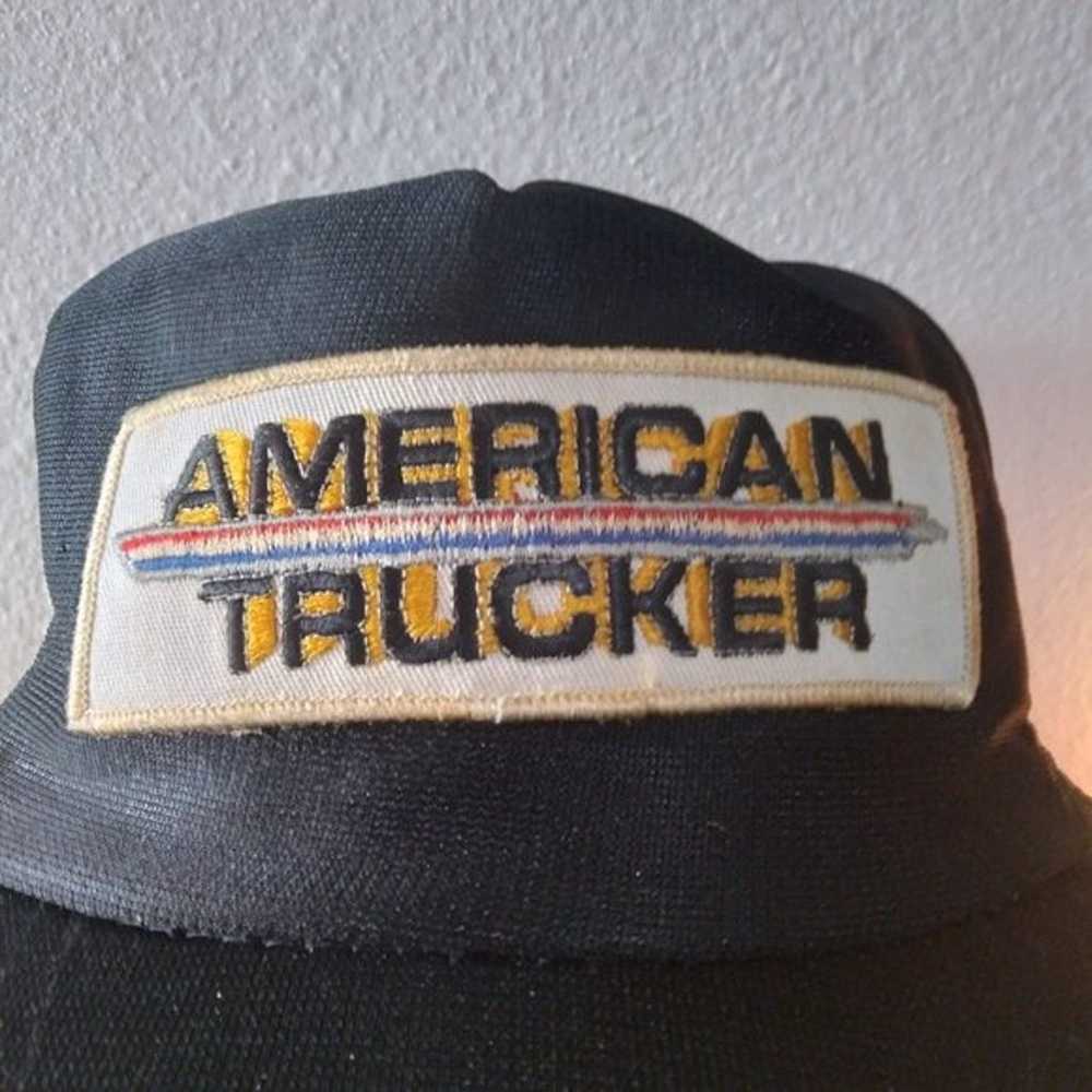 Vintage American Trucker Patch Snap Back Trucker … - image 2