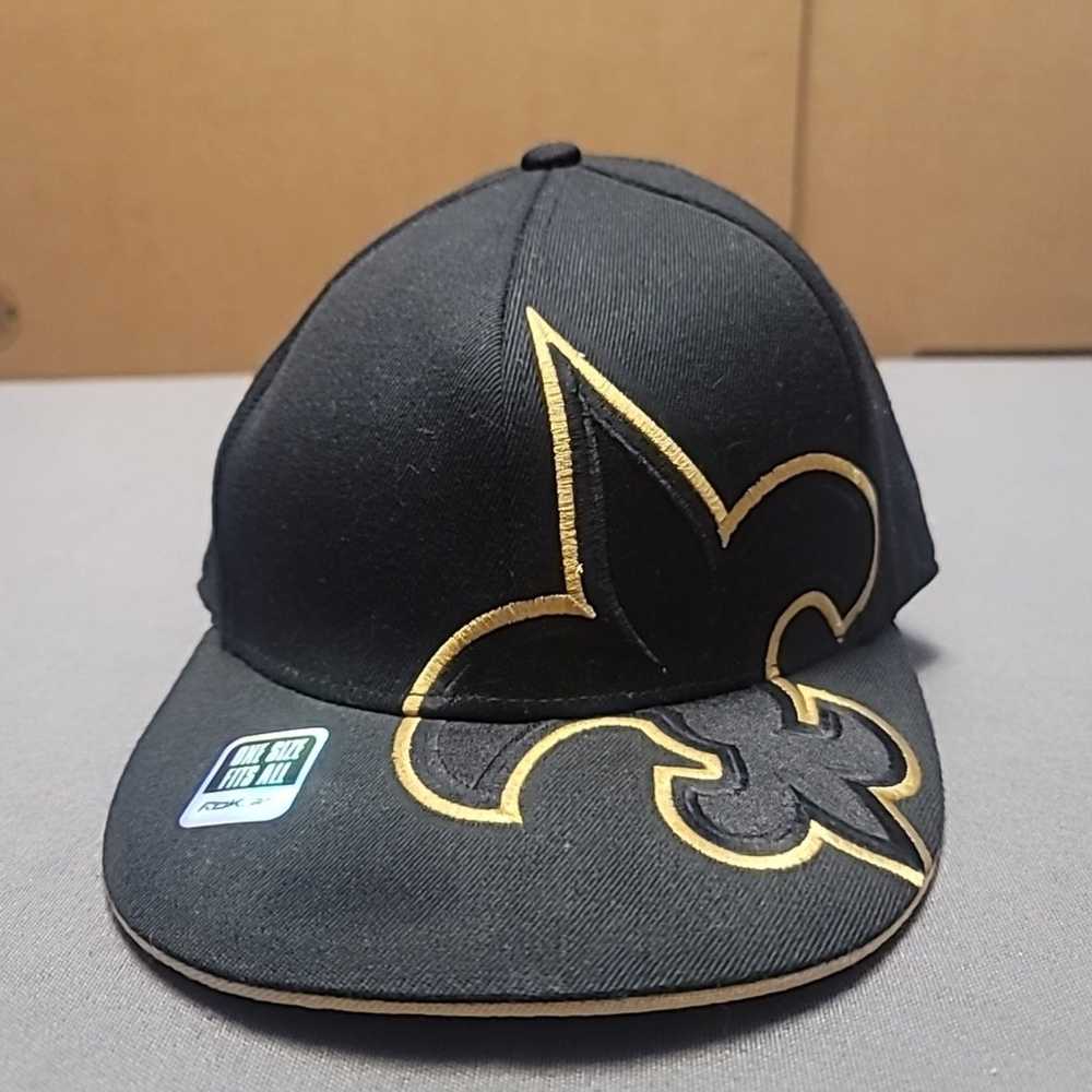 Vintage Reebok New Orleans Saints Black/Gold Logo… - image 1