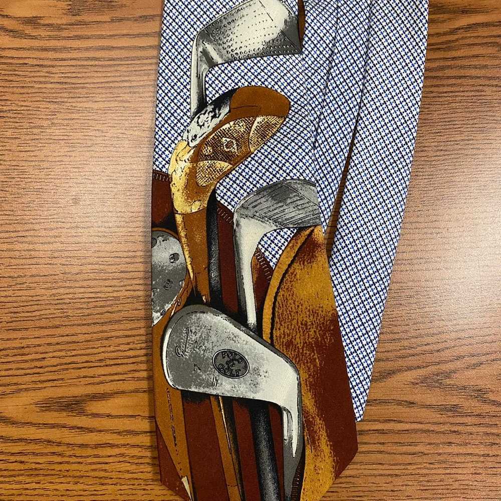 Vintage Polo Ralph Lauren 100% Silk Golf Tie - image 4