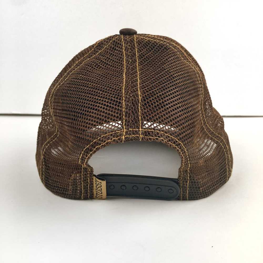 Rare Y2K Stussy Brown Trucker Snapback Hat Vintag… - image 3