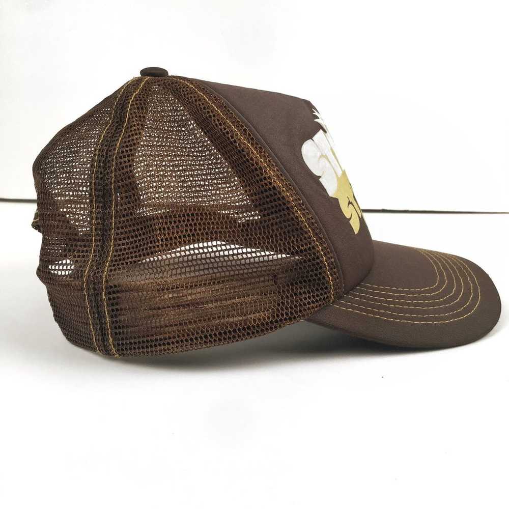 Rare Y2K Stussy Brown Trucker Snapback Hat Vintag… - image 4