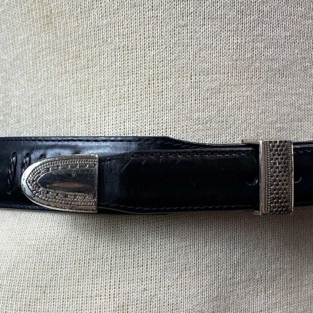 VTG 93' Genuine Leather Brighton Onyx Black Silve… - image 5