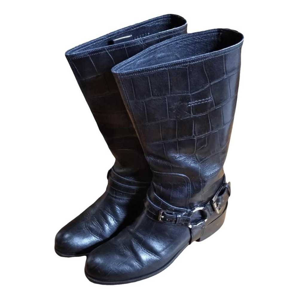 Dior Leather buckled boots - image 1