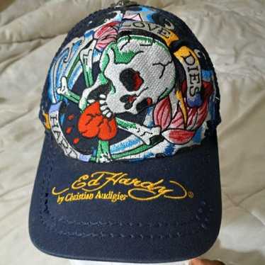 VINTAGE DON ED HARDY DESIGNS SKULL SNAPBACK TRUCK… - image 1