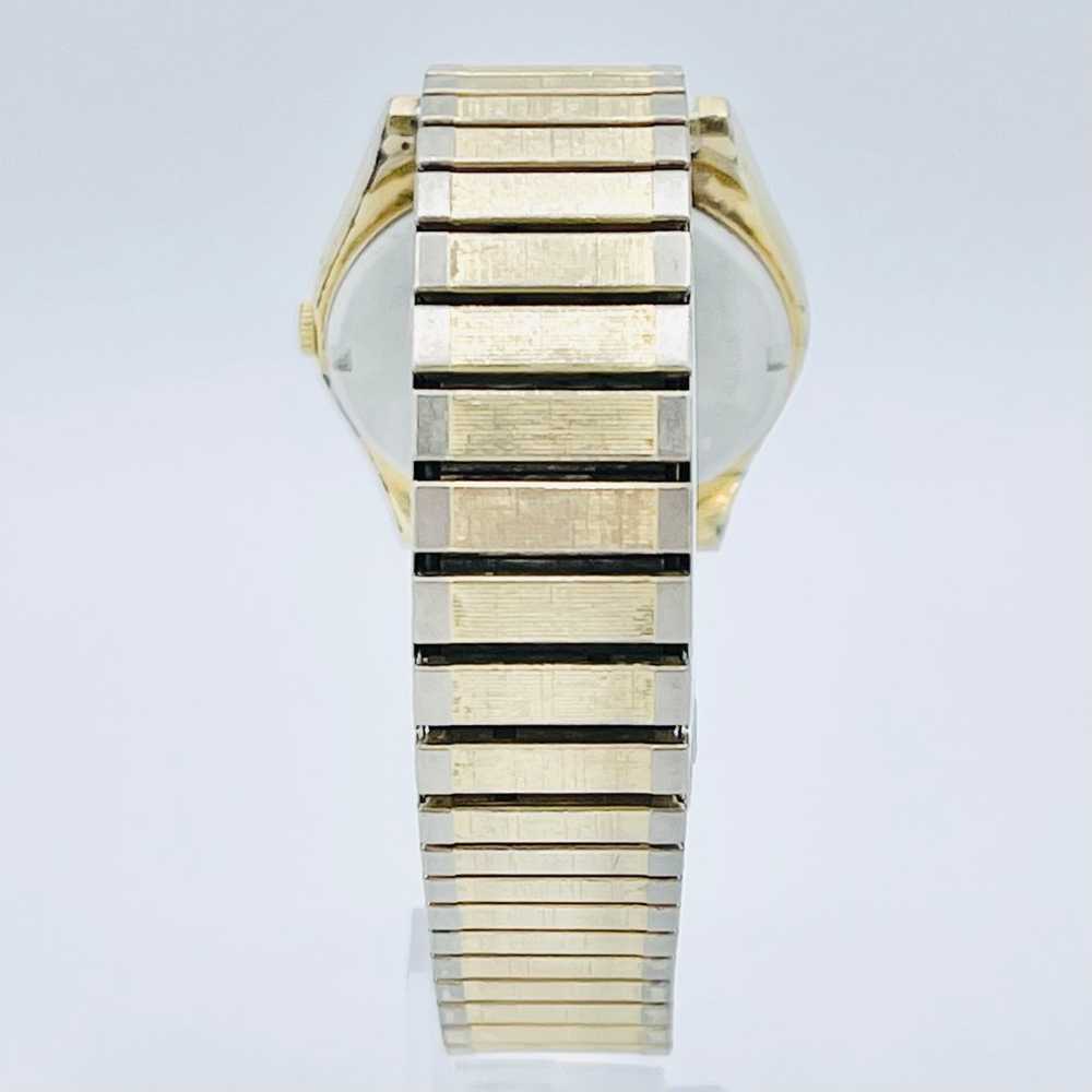 Vintage Rare Seiko SQ Men’s Gold Diamond Watch - image 6