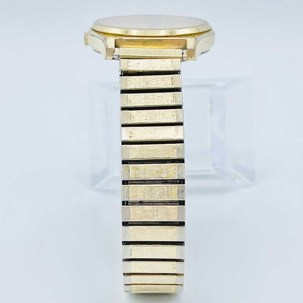 Vintage Rare Seiko SQ Men’s Gold Diamond Watch - image 7