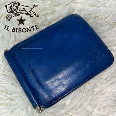 IL BISONTE leather money clip, bifold leather.