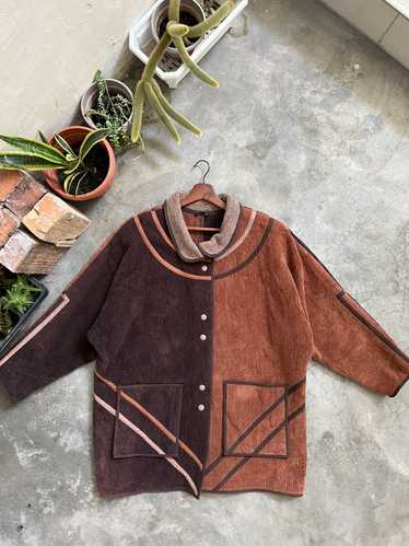 EU VINTAGE ANNIKKI KARVINEN FINLAND PIPING DEFORMATION DESIGN  COAT/ヨーロッパ古着パイピング変形デザインコート