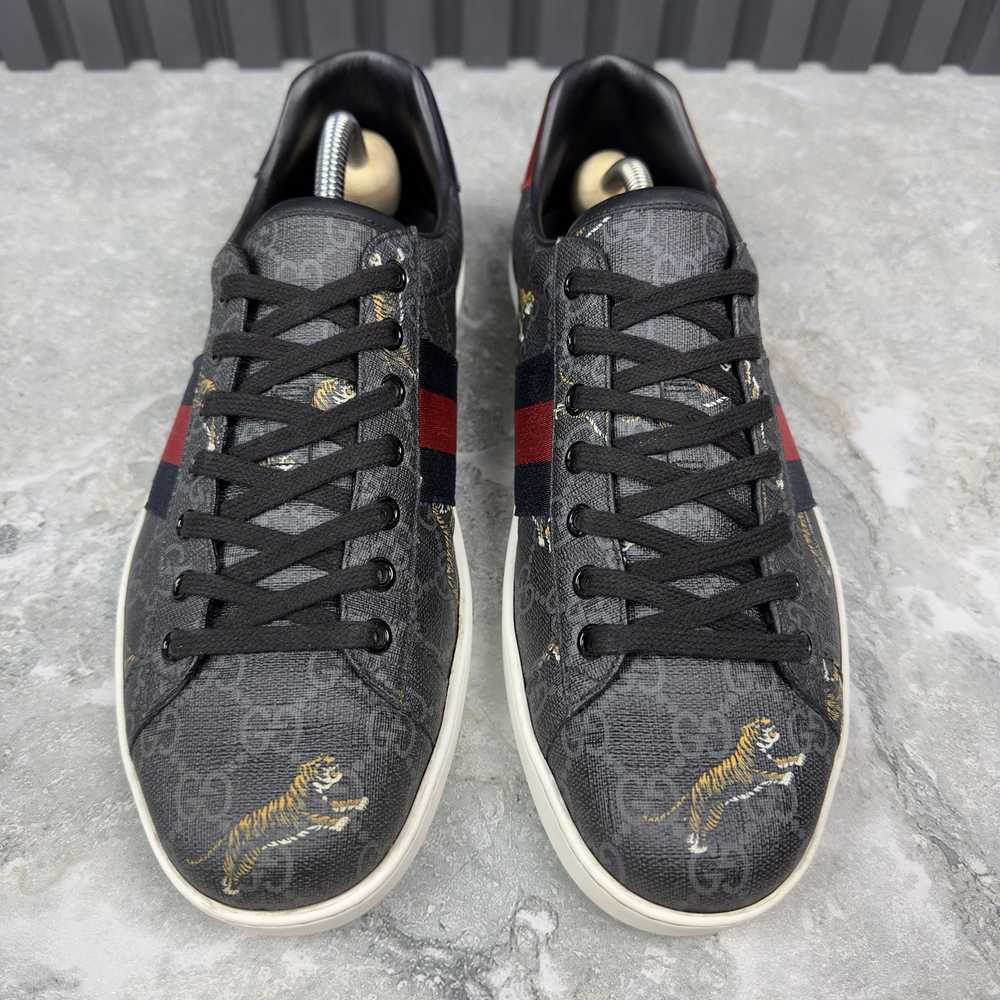 Gucci Ace Web GG Supreme Monogram Tiger Canvas Le… - image 4