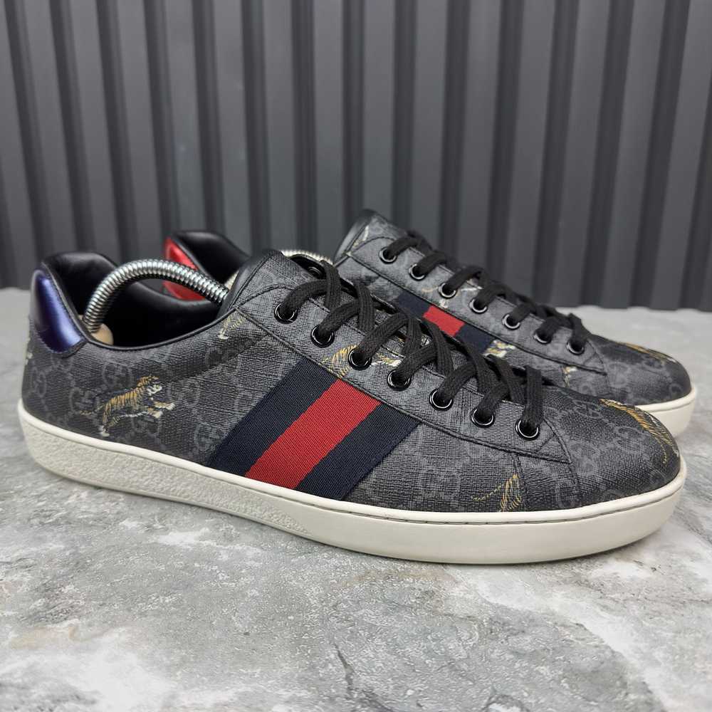 Gucci Ace Web GG Supreme Monogram Tiger Canvas Le… - image 6