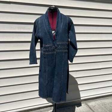ジャケット・アウター 90's duster coat made in usa Vintage Antique 1910s Edwardian Chinstrap Linen Duster Coat