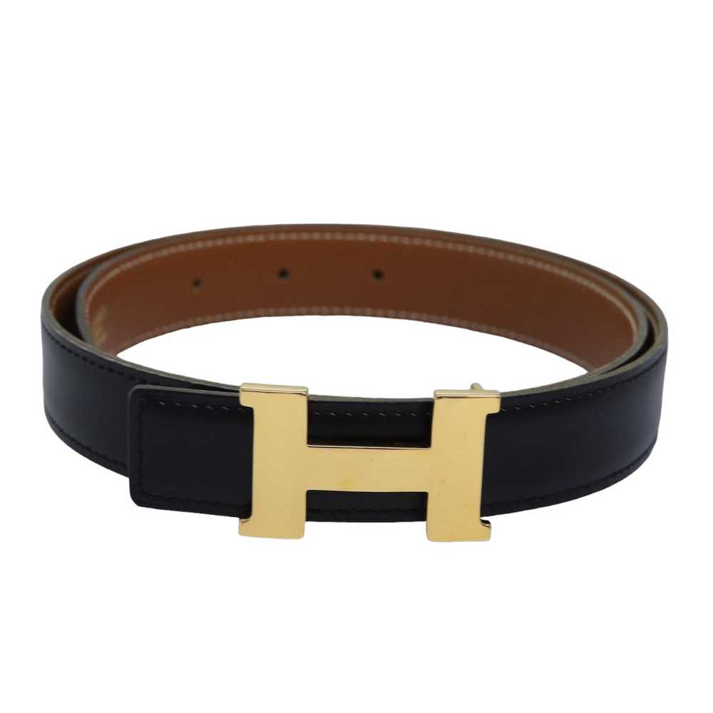 HERMES Constance Belt Leather 31.1" Black Auth 81… - image 1